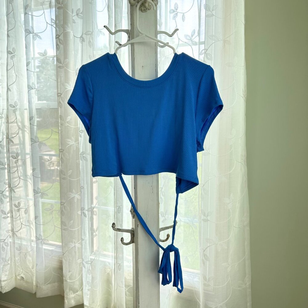 Cobalt Blue Crop Open Back